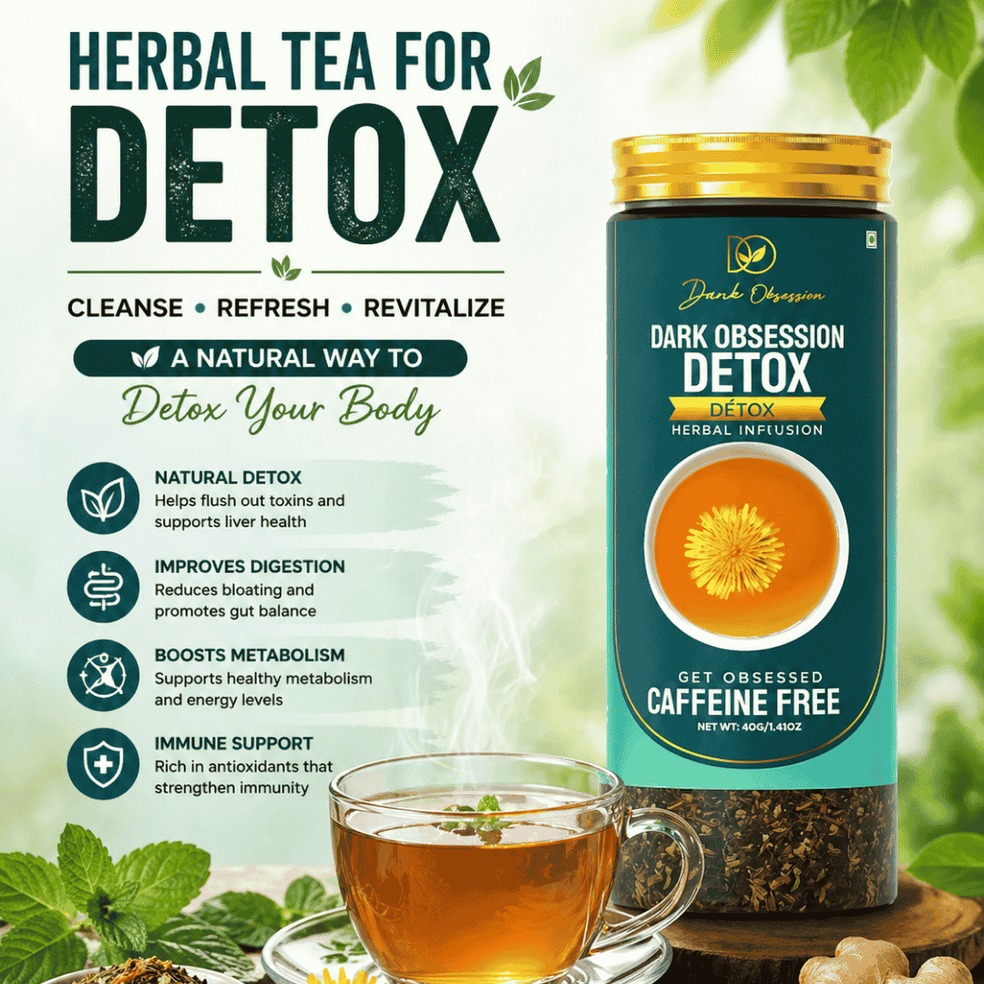 detox herbal tea with natural ingredients like ginger turmeric and lemongrass for cleansing and wellness